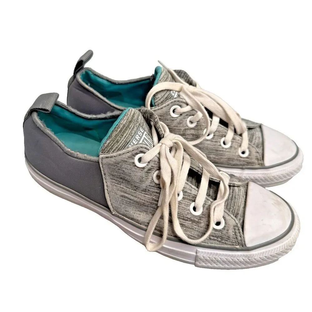 Converse All Star Low Top Gray Teal Padded Tongue Sneakers 553277C US 7 EU 37.5